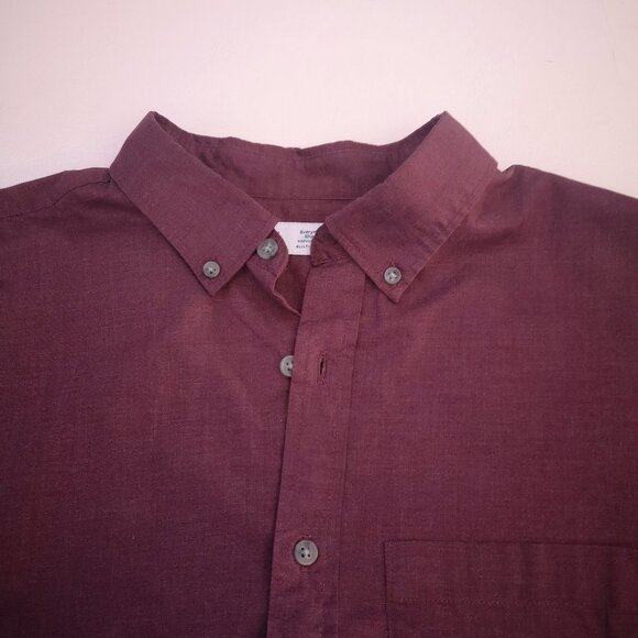 Old Navy Everyday Men's Size Large Burgundy Button Down Built in Flex Shirt - Picture 4 of 12